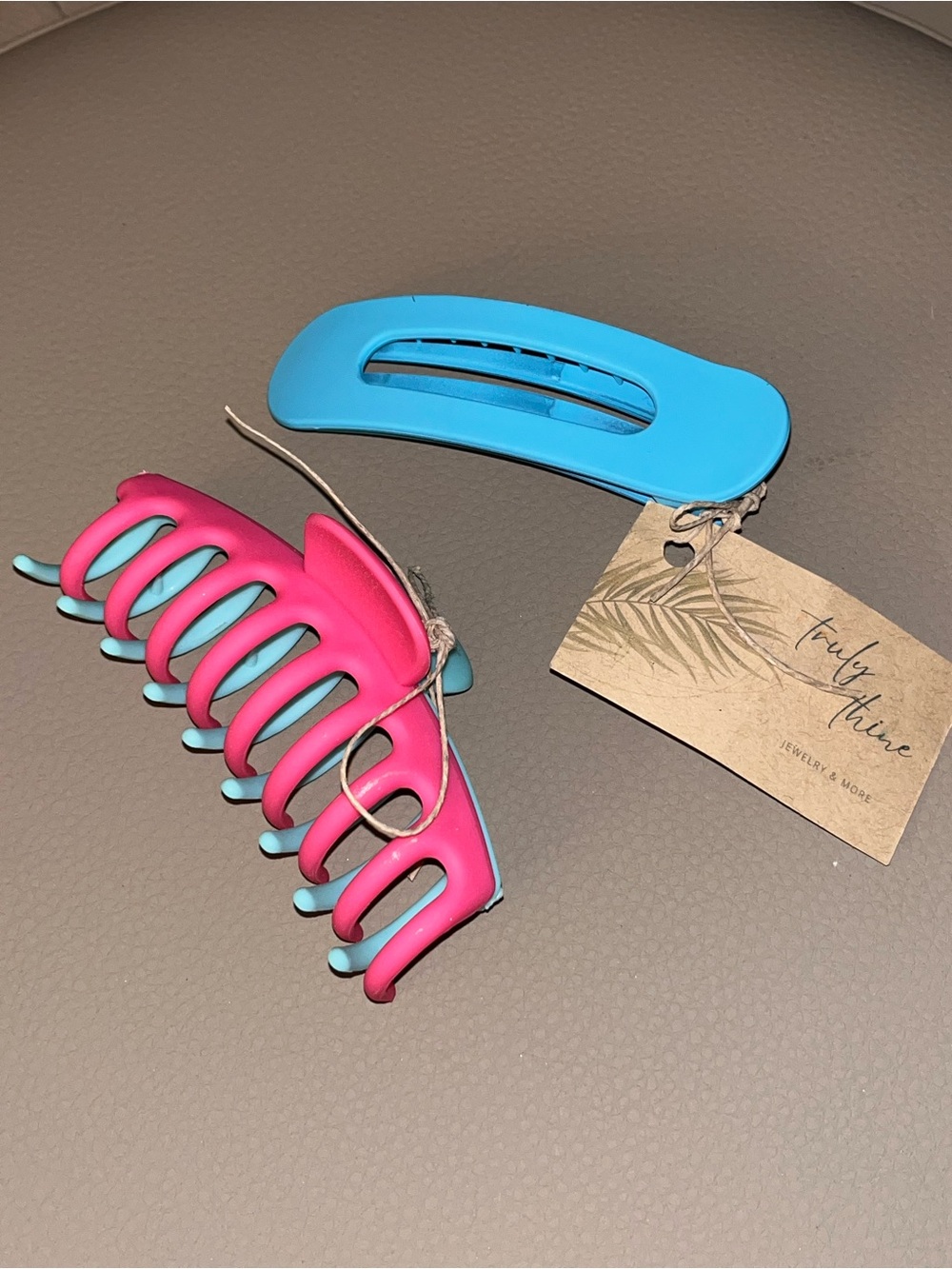 Pink & Blue Two-Tone Hair Clips - Set of 2